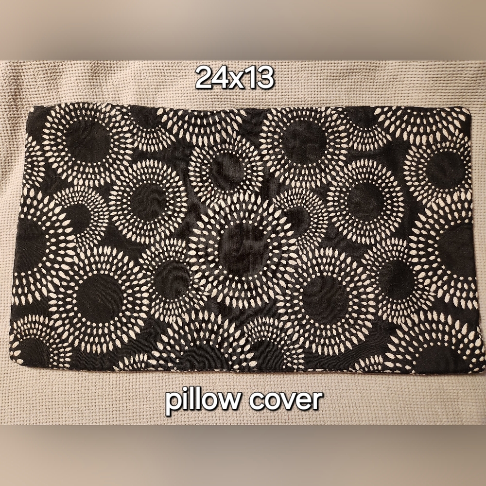 4 accent throw pillow covers, 24x13, black w white abstract accent